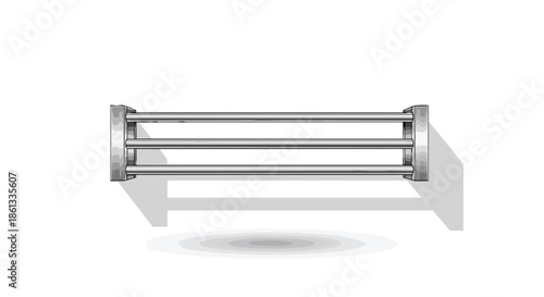 Sleek minimalist steel barrier graphic design illustration depicting clean lines and robust structure ideal for modern architectural concepts