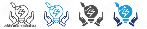 energy conservation icon set multiple style