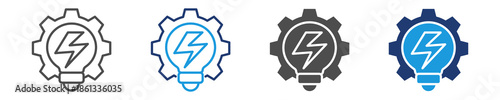 energy innovation icon set multiple style