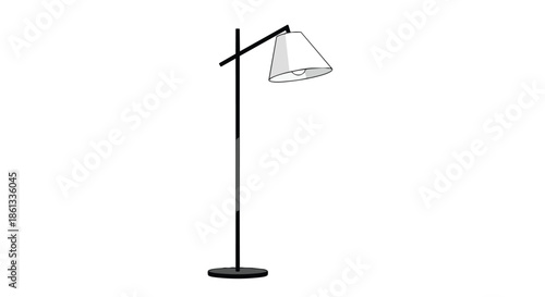 Minimalist Modern Floor Lamp Design Illustration for Interior Spaces Offering Functional Elegance