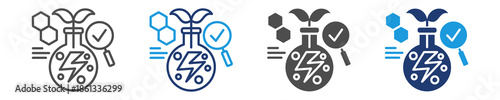 energy research icon set multiple style