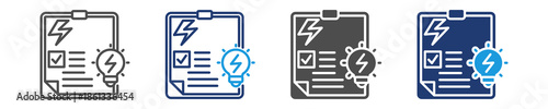 energy audit icon set multiple style