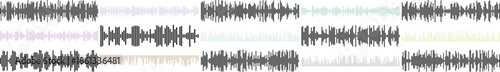 Abstract Sound Waveforms In Grid With Dark and Muted Colors