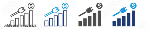 energy economist icon set multiple style