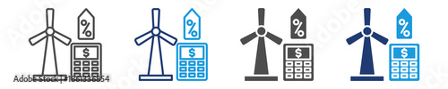 renewable subsidy icon set multiple style