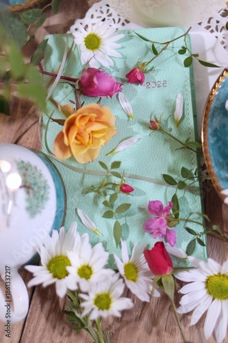 easter eggs and flowers