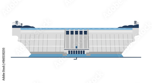Modern hydroelectric dam providing clean energy and efficient water management system