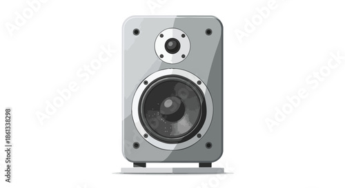 Sleek contemporary audio speaker with powerful sound output and minimalist design