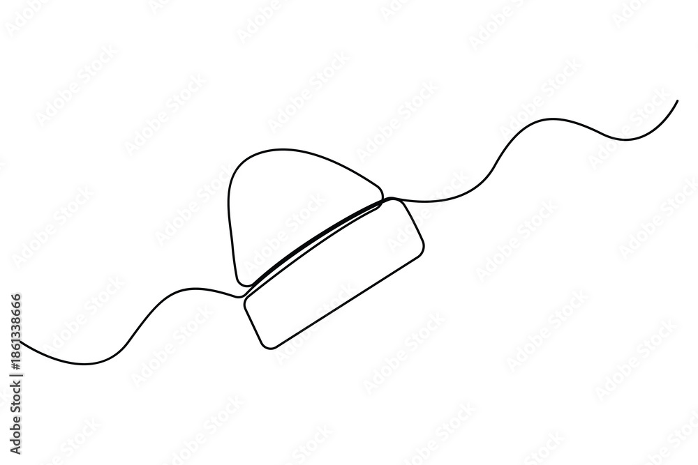 Obraz premium Continuous one line drawing of beanie hat for winter warm concept 