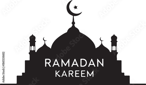 Vector illustration of a mosque silhouette and the Taj Mahal monument against a sunset sky, blending religious architecture from Asia to Europe in a travel-inspired city skyline design