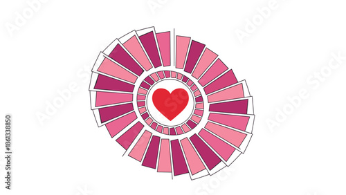 Vibrant heart color palette for creative design projects and branding, Generative AI.