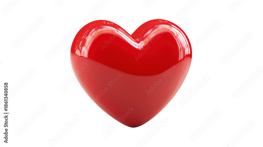 Fototapeta premium Graphic design glossy red heart with transparent background perfect for graphic valentine and romantic decoration on valentine's day illustration design