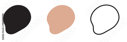  Hand Drawn Round Shape vector. Minimal abstract blob shapes in black, brown,  and outline style, suitable for modern design, branding, backgrounds, and creative graphic compositions.
