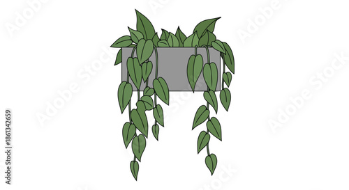 Stylized cascading greenery in a contemporary planter bringing a touch of nature indoors