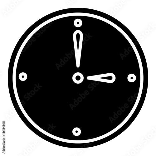 clean, black-and-white outline version of the analog clock, perfect for subtle UI integration and high-contrast accessibility.