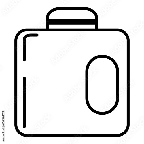Minimalist line art icon of a professional briefcase, symbolizing workplace organization, executive travel, and business productivity.