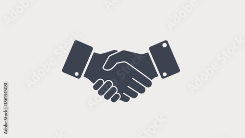 Monochromatic Handshake Icon Representing Business Agreement and Partnership in Bright Studio