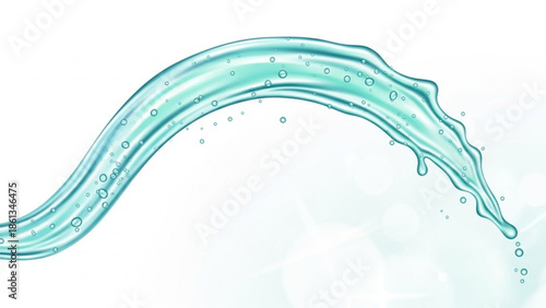 A wave of clear blue water with droplets