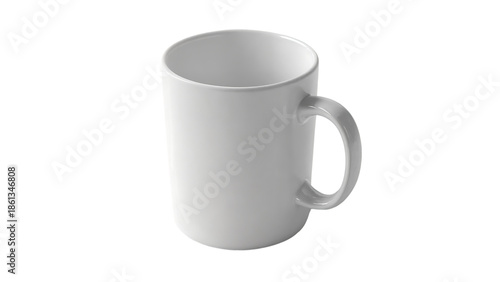 White Ceramic Mug on Checkered Background