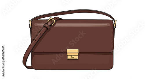 Sophisticated brown leather messenger bag with gold hardware, perfect for daily style and professional use
