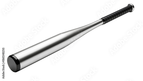 Metal Baseball Bat on Checkered Background
