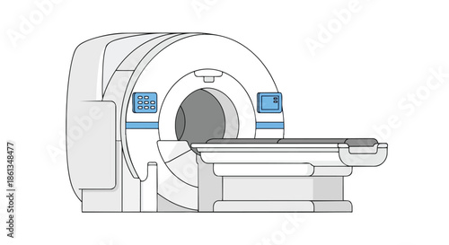 Advanced MRI System Illustration: Essential Technology for Detailed Medical Diagnostics