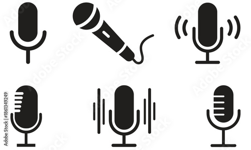 Mic icon, icon microphone, mic illustration.
