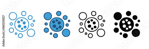virus bacteria particle radial pattern logo graphic pack