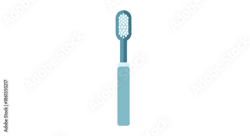 Essential oral hygiene tool, a vibrant blue toothbrush illustration for daily dental care routines and fresh breath solutions, promoting healthy