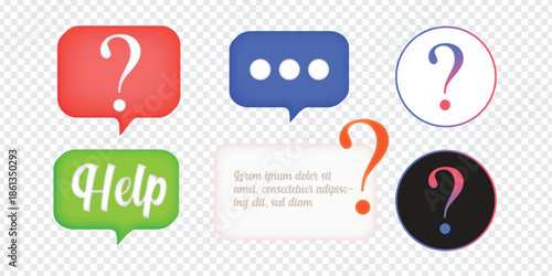 Colorful question and help bubbles