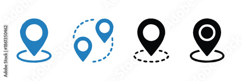 location pin icon set for map markers and navigation interface