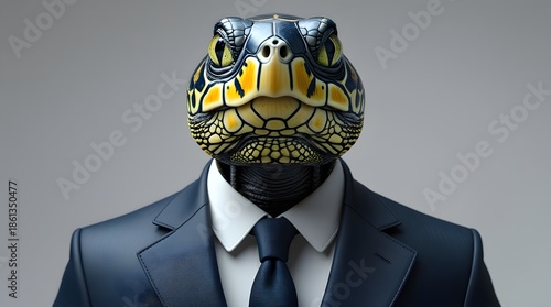 a turtle wearing a modern business suit, professional corporate style