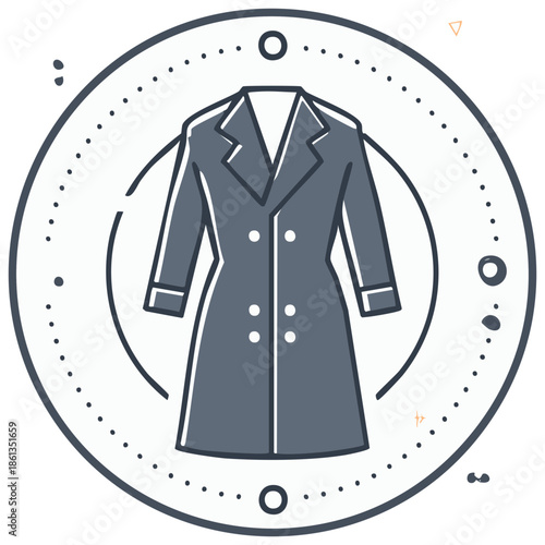 Double Breasted Overcoat Icon Double Breasted Coat Clipart Symbol