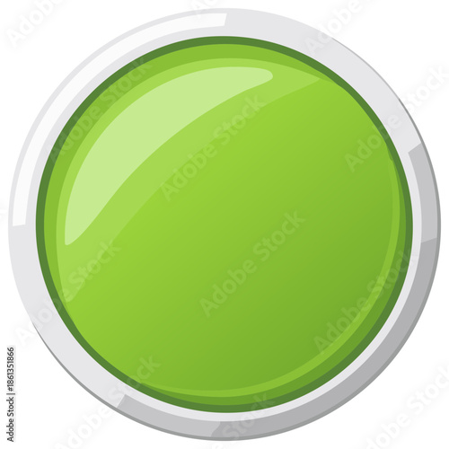 Glossy green button with a white frame, modern style