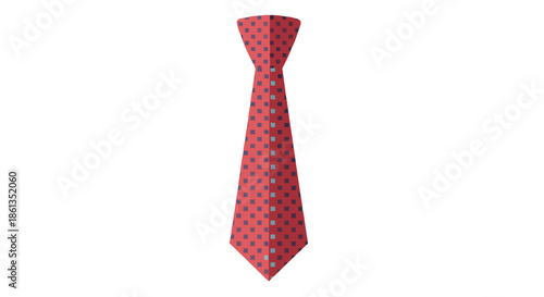 Modern red necktie featuring a refined geometric square pattern, an essential accessory for contemporary formalwear and sophisticated professional