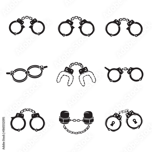Collection of various handcuff designs and styles