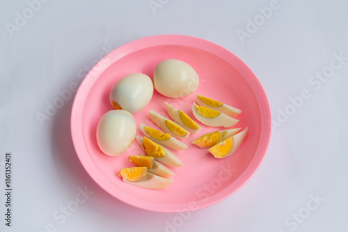 Boiled eggs on a plate