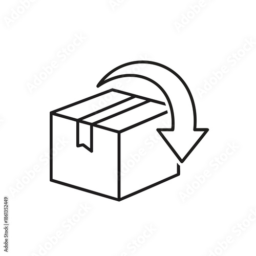Box with arrow symbol indicating a return. It's a simple, line art icon