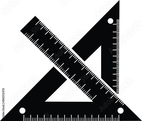 Precision Geometry Measurement Tool Ruler Scale Angle Design Drafting Engineering