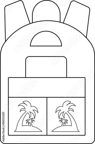 Travel Backpack Luggage Bag for Tropical Summer Vacation Tourism Adventure PalmTree