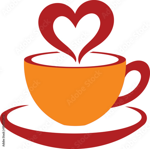 Warm Coffee Cup Mug Beverage Cafe Drink Steam Heart Love