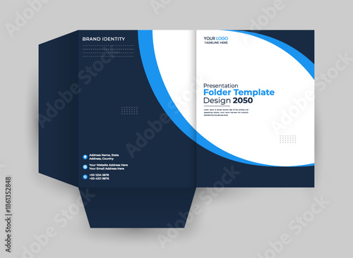 Creative presentation folder design template, modern file folder design, business folder.
