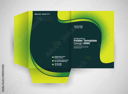 Creative presentation folder design template, modern file folder design, business folder.
