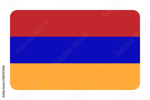 Free Download Armenia national flag rounded rectangle icon flat vector illustration with red blue orange horizontal stripes isolated - GFXLoad