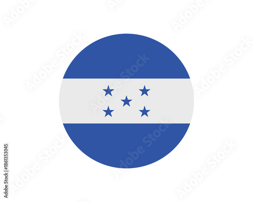 Foto Honduras national flag circular icon flat vector illustration with blue and whit