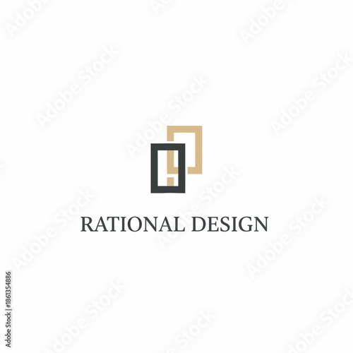 Rational Design Geometric Minimalist Square Logo