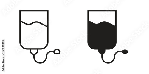 IV drip icons collection. Thin linear and black flat icons