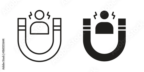 Lead generation icons collection. Thin linear and black flat icons