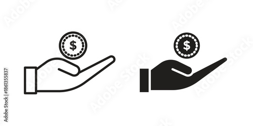 loan icons collection. Thin linear and black flat icons