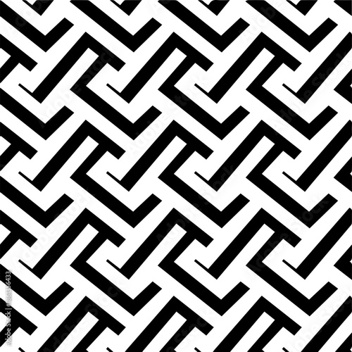 Repeating zigzag fashion pattern, smooth wide strokes, clean vector design